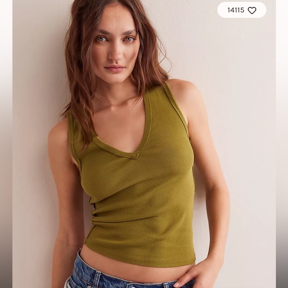 We The Free Tops - NEW We The Free - Neria Cardamom Seed Green Tank Top